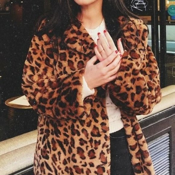 Glamour Girl Leopard Print Faux Fur Teddy Coat - Picture 14 of 14
